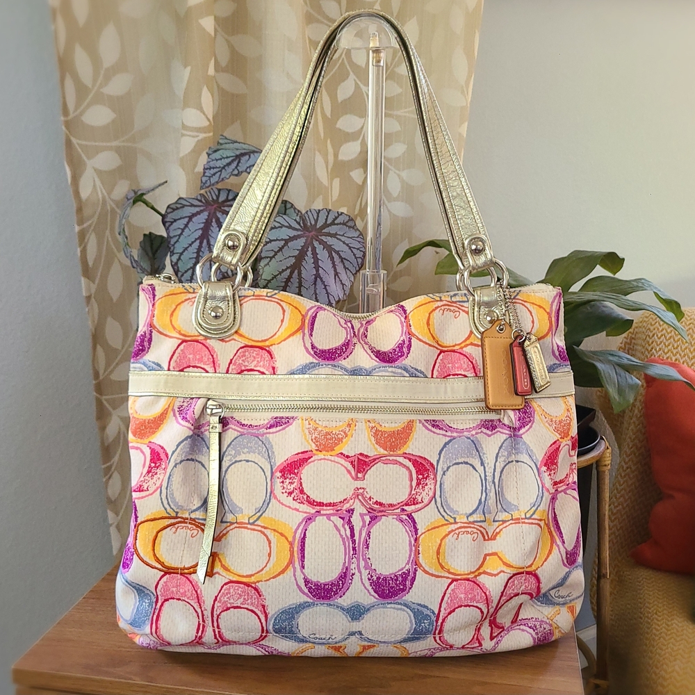 Coach Multicolor Poppy Tote - Large
